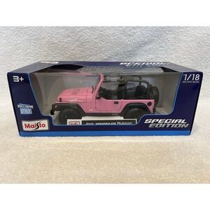 NIB Maisto Jeep Wrangler Rubicon 2DR Special Edition 1:18 Diecast Jeep PINK